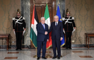 President Abbas discusses latest political developments with Italian counterpart, premier