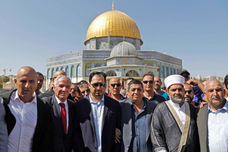 Saudi footballers visit Jerusalem Muslim holy site