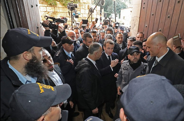 French president yells at Israeli security, telling them 'Go outside'