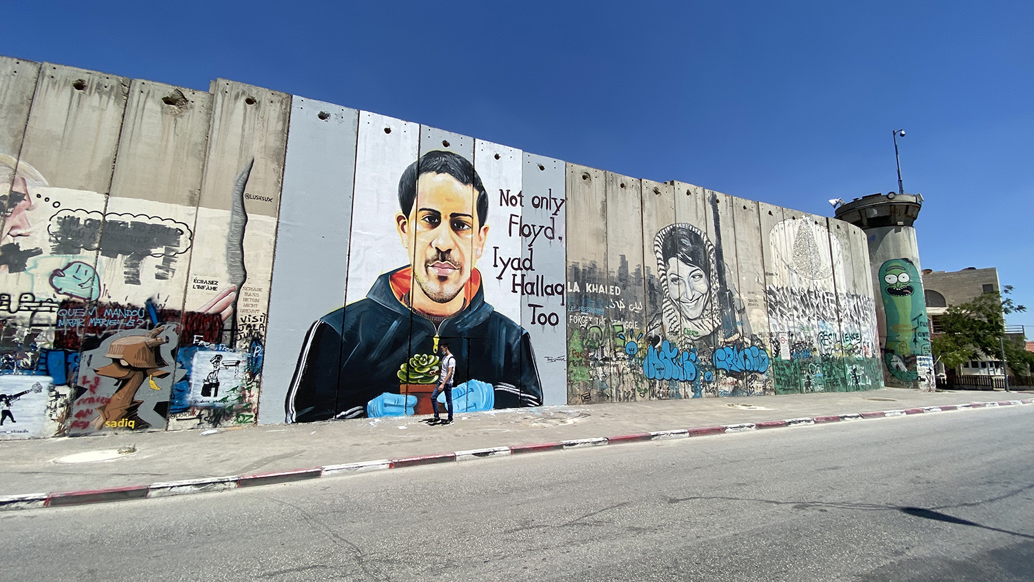 Mural on separation wall for autistic Palestinian shot dead by Israeli police in Jerusalem
