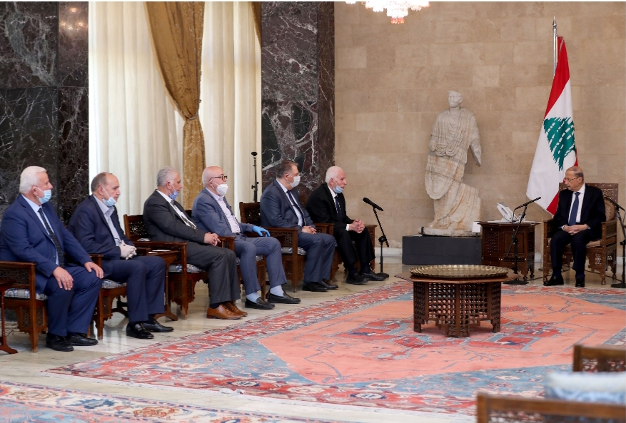 Palestinian delegation meets with Lebanese president in Beirut