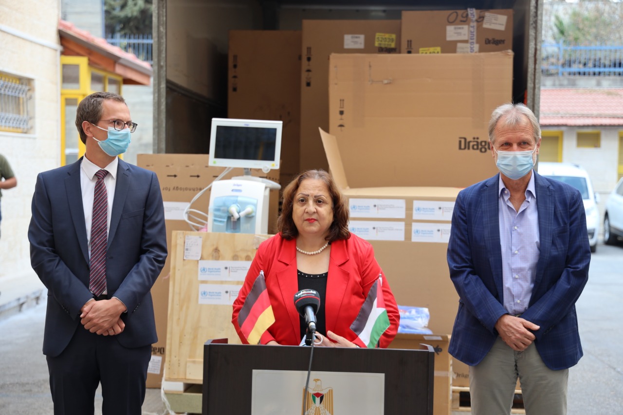 Germany supports the Palestinian health system with 50 ventilators to help it for the Corona response