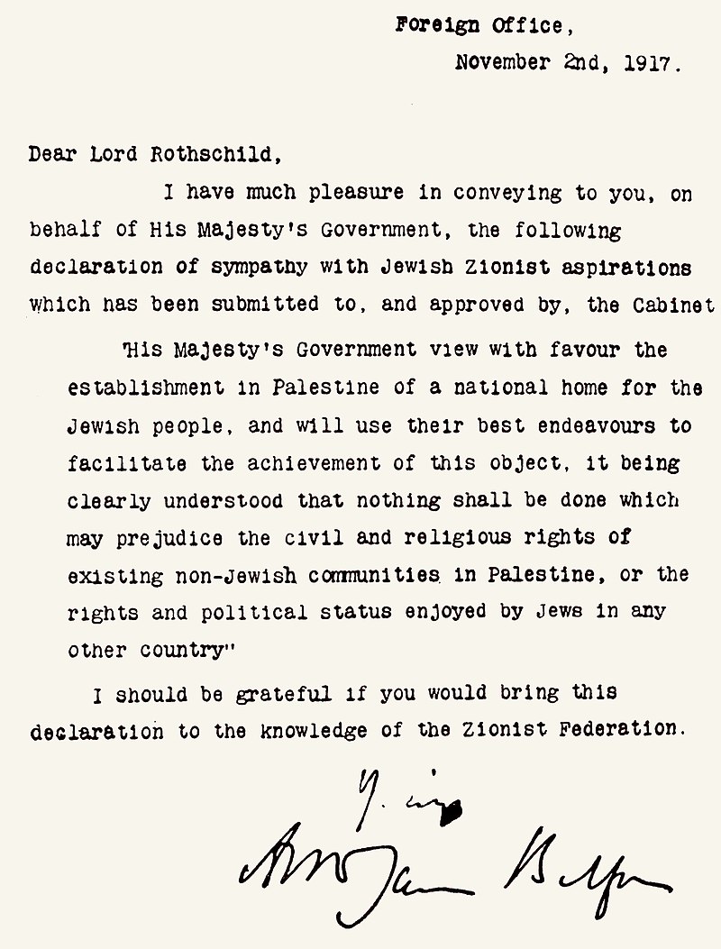 Marking 103rd anniversary of the Balfour Declaration: the colonialist attitude lives on