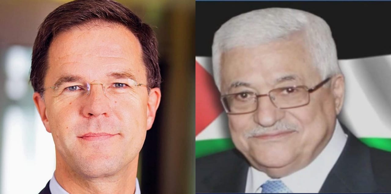 President Abbas discusses dangerous escalations in Palestine with Dutch prime minister