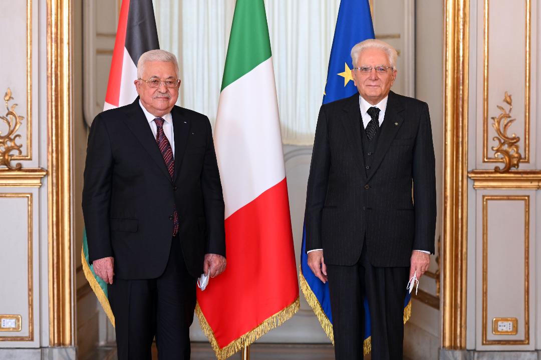 President Abbas meets Italian counterpart in Rome
