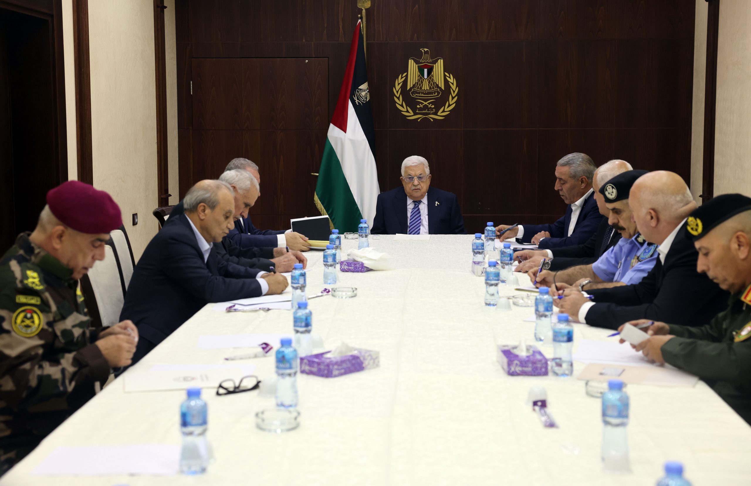 President Abbas chairs meeting with heads of the security services in Ramallah