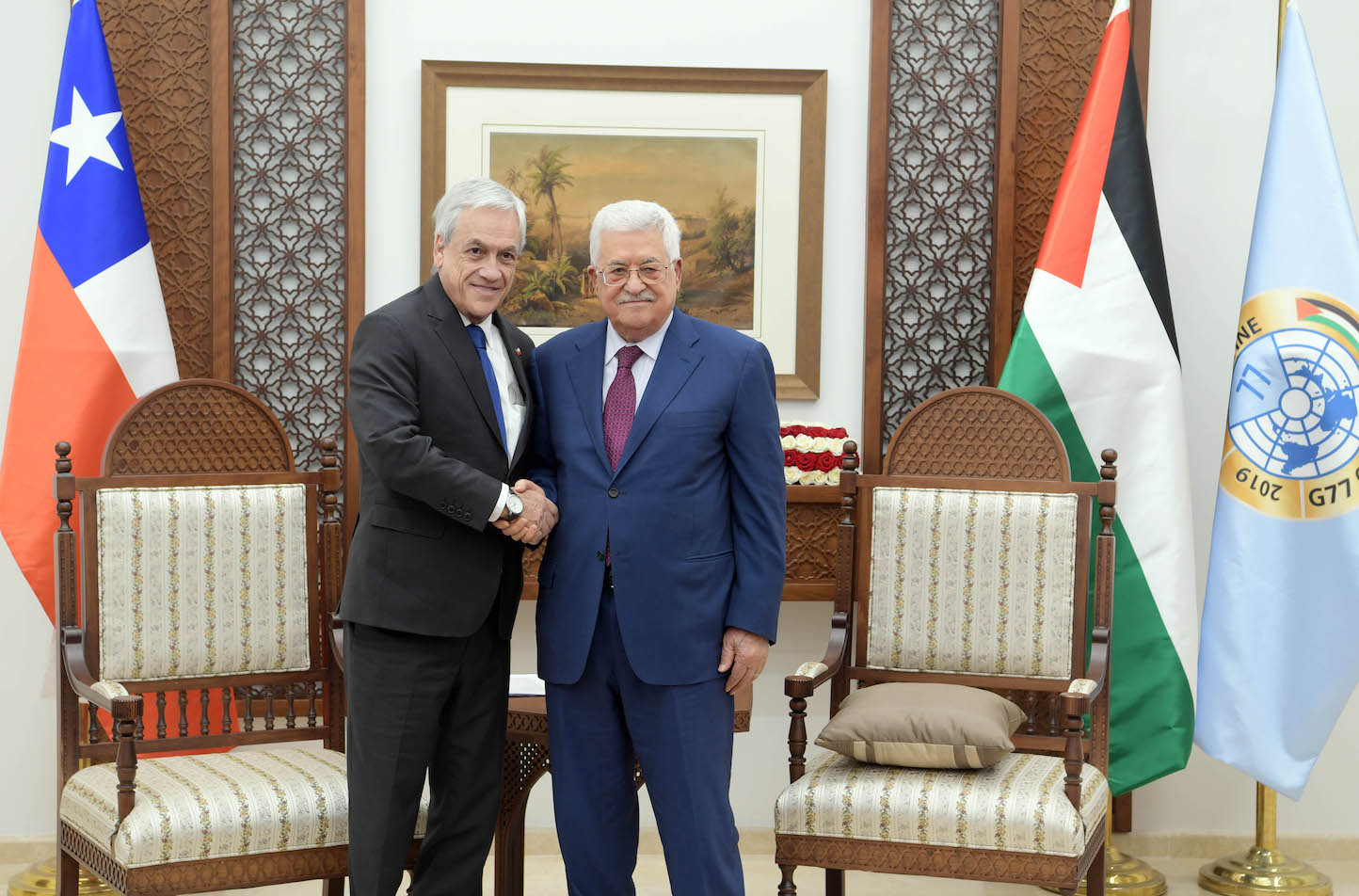 President Abbas receives Chilean president