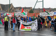 Pro-Palestine protesters gather outside Hampden ahead of Scotland World Cup qualifier
